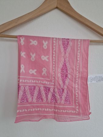 Foulard ca. 57cm x 50cm Rosa Weiss Pink 100% Baumwolle