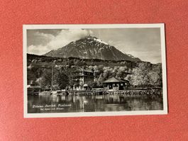Ansichtskarte Pension Seeblick Faulensee Niesen gelaufen