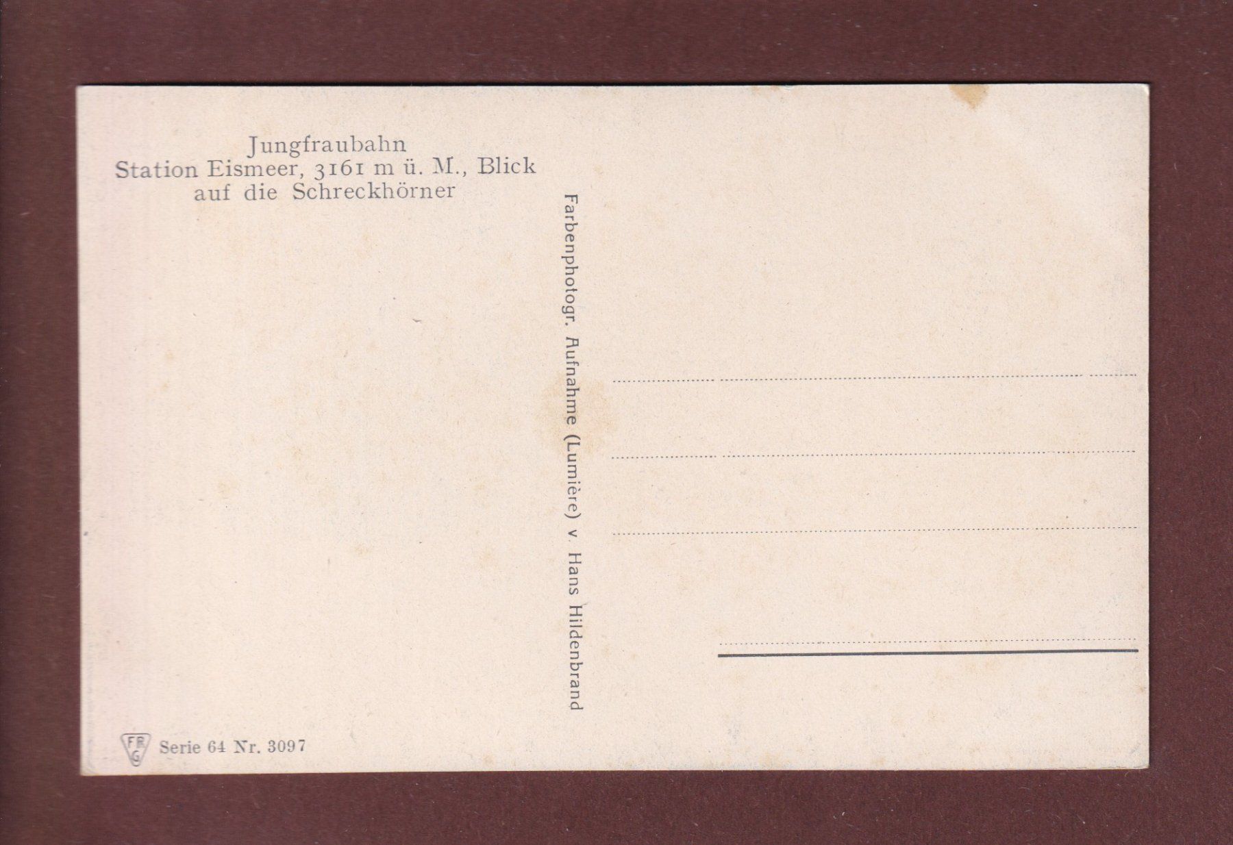 Cartoline postali: Jungfraubahn - STATION EISMEER - Schreckhörner – Usato da Pully venduto da nicecards 1