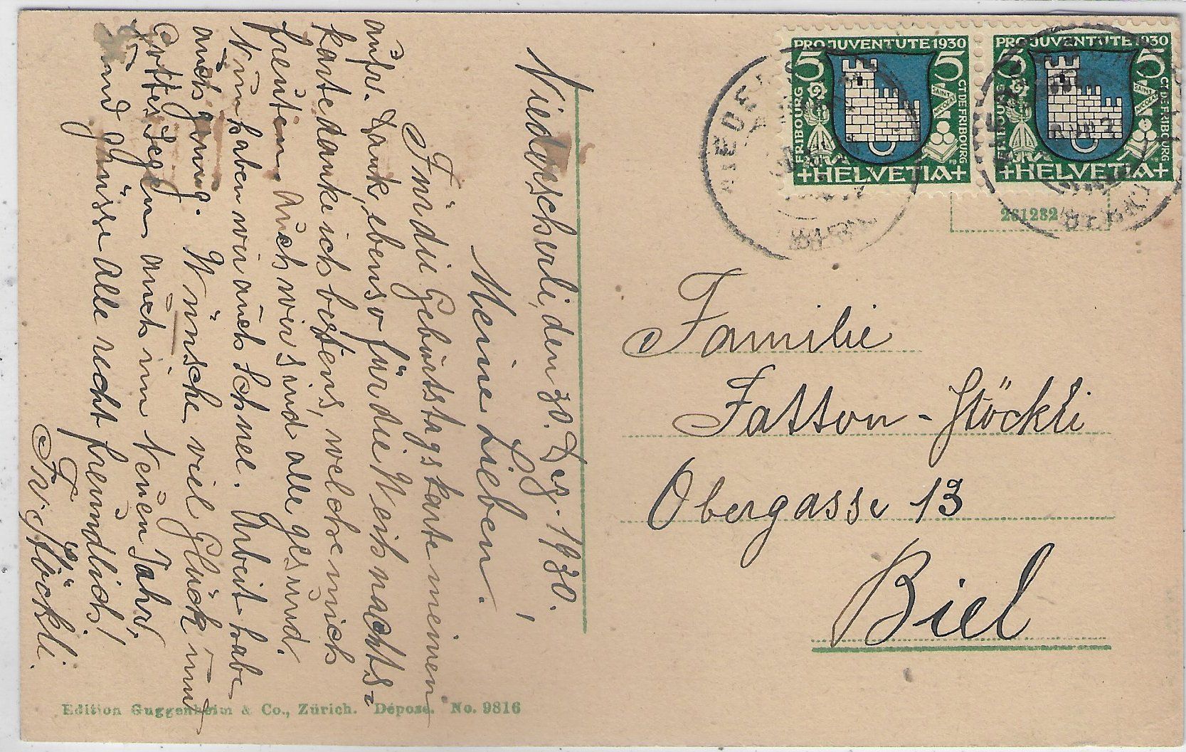 Cartoline postali: Wangen a. d. Aare - Kirche - coloriert – Usato da Ettingen venduto da Kartenplanet 1