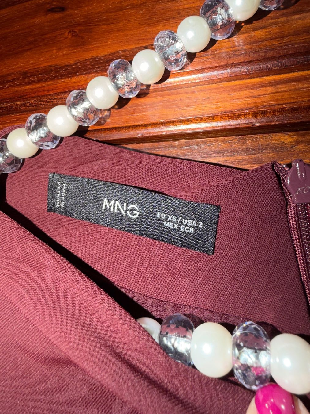 Mango Kleider: Mango Minikleid, Grösse XS, Weinrot – Gebraucht aus Basel von Blausara707 2