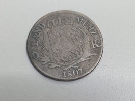 🇩🇪 Bavaria 6 Kreuzer 1807 Silver.