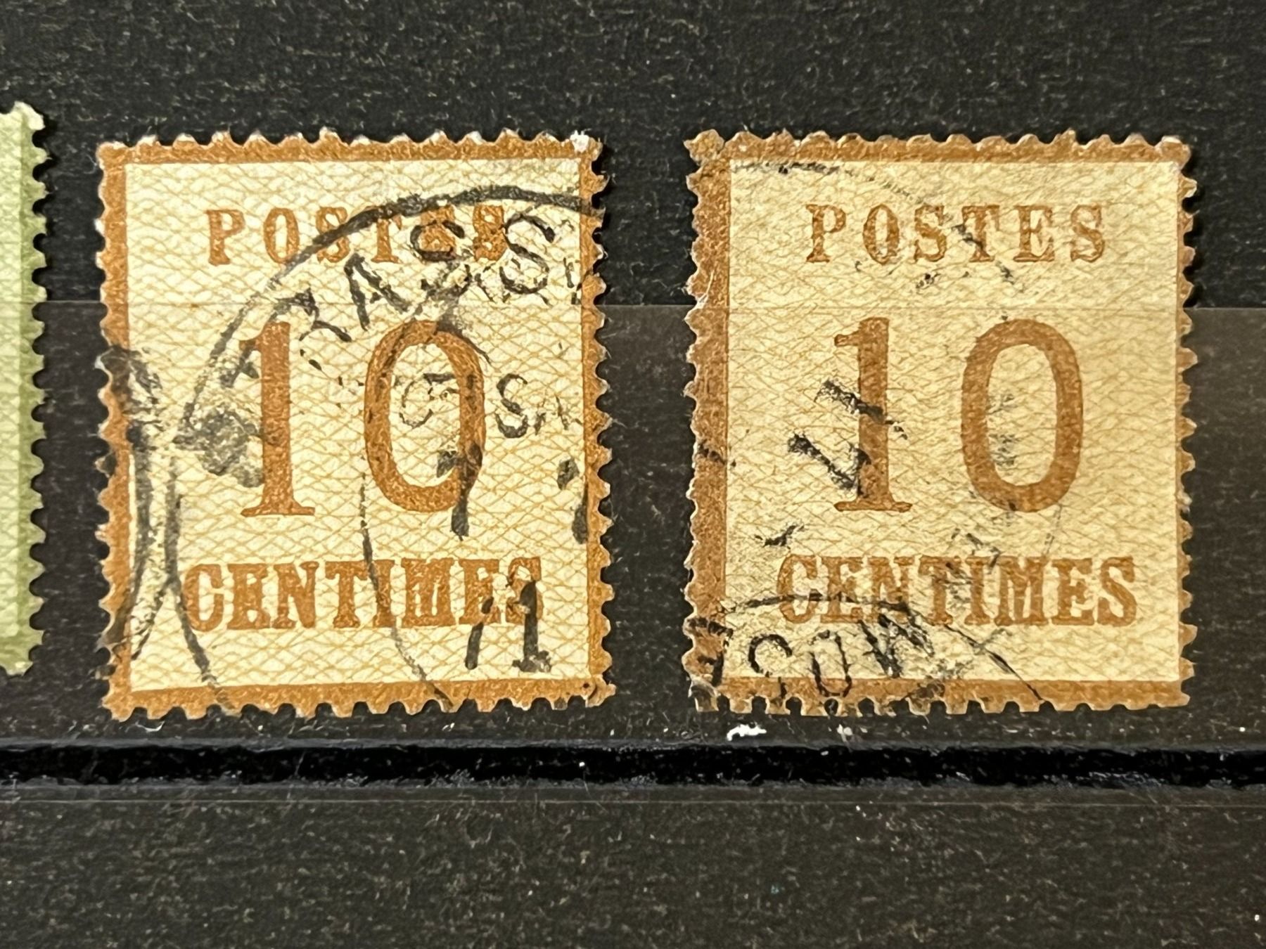 Tutti i francobolli: () 5 timbres Alsace Lorraine 1870 oblitérés – Usato da Lausanne venduto da ffhoud 2