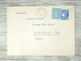 TR05 Enveloppe + Timbre France 1938