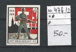 2. Division  Nr. 47f/2 *, ungumm. Chamois-Papier, Kat. 50.-