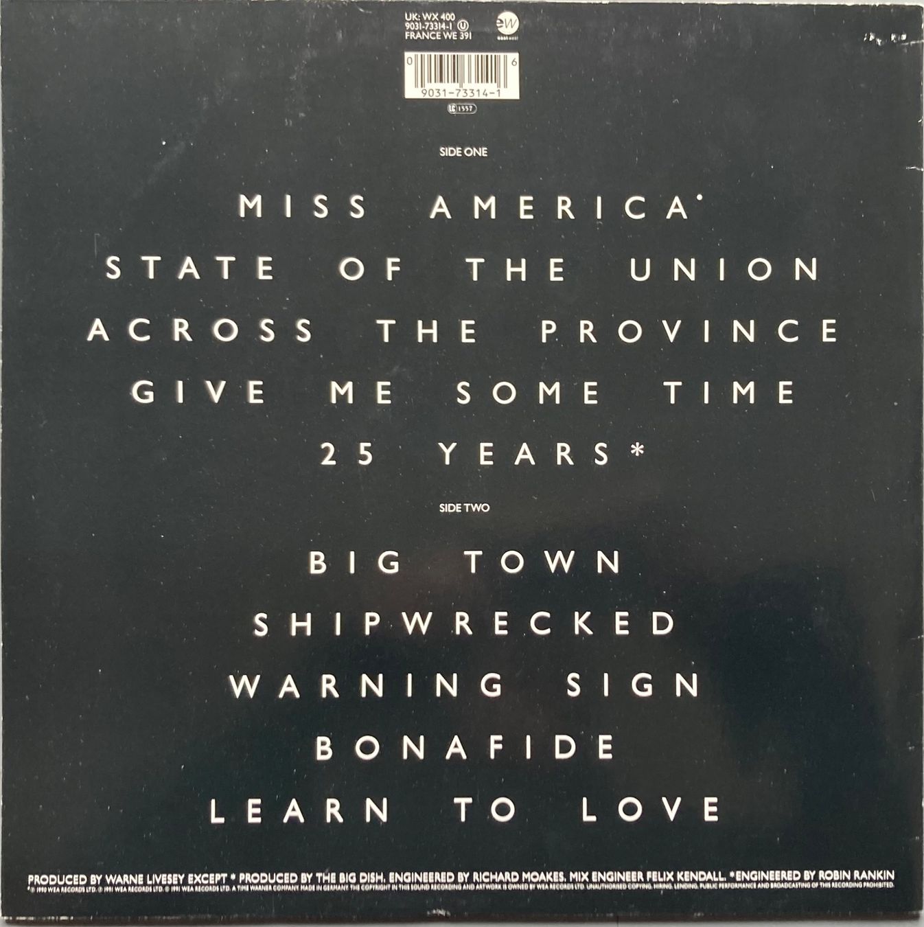 Dischi in vinile: THE BIG DISH - SATELLITES – Usato da Poliez-Pittet venduto da Newtown-Records 1