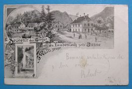 BIEL- BIENNE Souvenir des Gorges du Taubenloch 1903