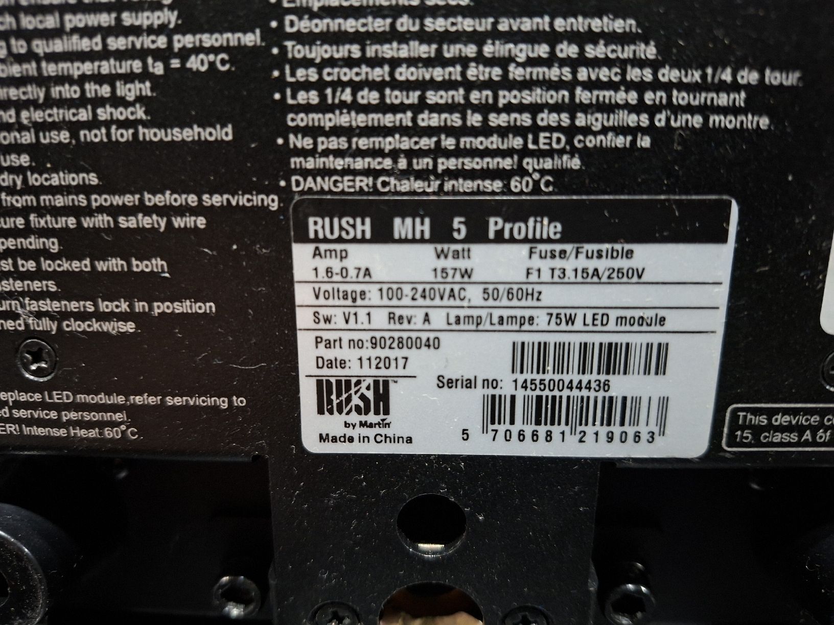 Martin Lampade: MARTIN RUSH MH 5 Profile Scheinwerfer gebraucht 4von4 moving – Usato da Chur venduto da 80808080 2