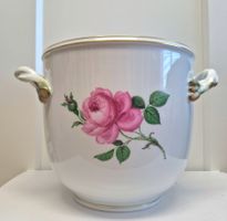 Meissen Porzellan XXL Blumentopf rote Rose Meissener