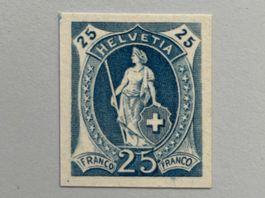1907, Farbprobe, Stehende Helvetia, 25C blau
