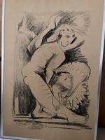 Œuvre originale au fusain d’après Picasso 1975