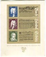 Block "Johann Sebastian Bach, Georg Friedrich Händel". DDR