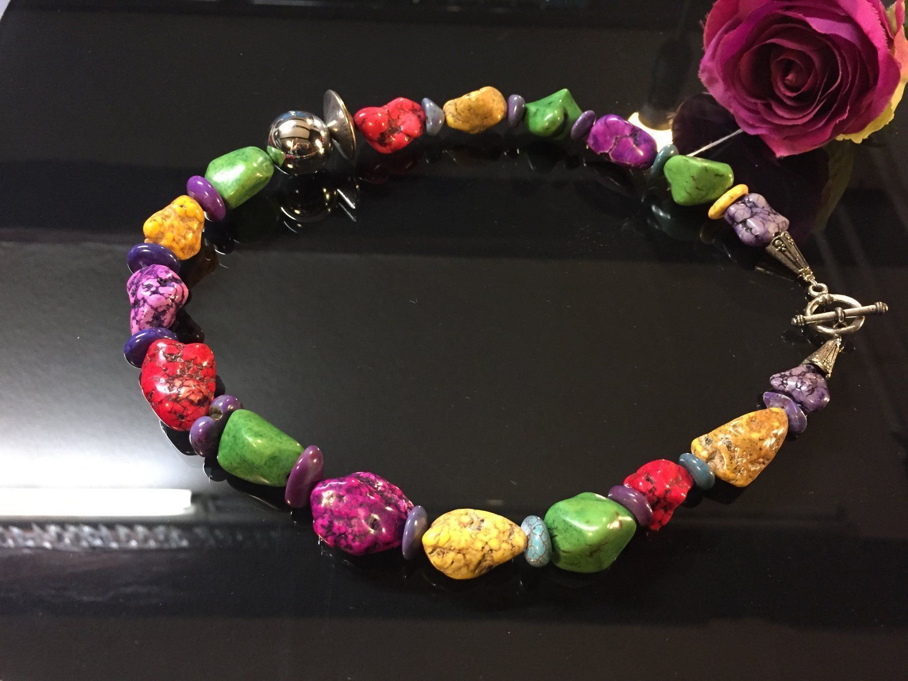 Catenine: Unique Collier / Kette aus Magnesit – Nuovo (secondo la descrizione) da Schaffhausen venduto da uniqueketten 9