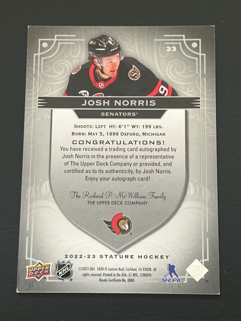 NHL Carte collezionabili: Josh Norris 2022 Stature Ottawa Senators – Nuovo (secondo la descrizione) da Möhlin venduto da SwissHockeyCards 1