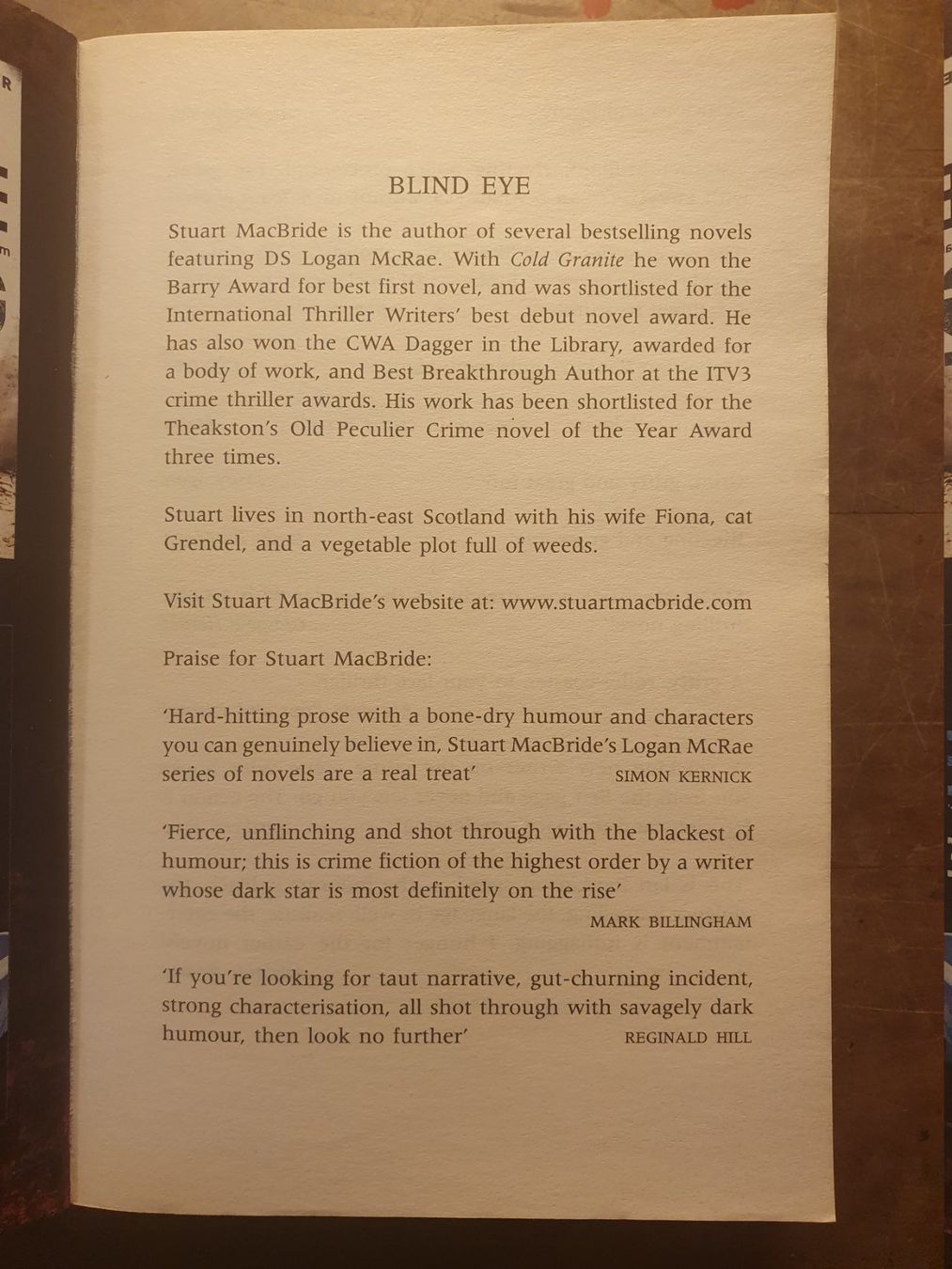Libri: Blind Eye - Stuart McBride – Usato da Zürich venduto da loosebone 1