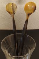 ✨ 2 edle Hornlöffel (16 cm)  Handarbeit /Naturhorn / Rarität