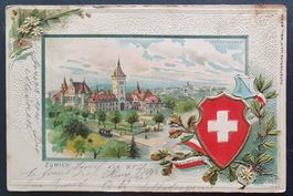 Prägekarte - Zürich, Landesmuseum 1902