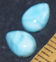 Cabochon Set L-3952 – 1 Paar Larimar – je 8x5mm – D.Republik