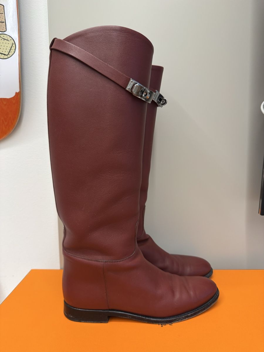 Hermès Scarpe da donna: Stivali Hermès cavallerizza Jumping bordeaux – Usato da Lugano venduto da Omre1
