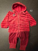 Rot gestreiftes Baby-Velours-Set Gr. 62, super erhalten 🧸
