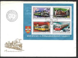 Ungarn FDC Block 107A Eisenbahn ET 25.6.1974