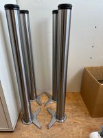 4 Tischfüsse / Tischbeine aus Metall, gebraucht.