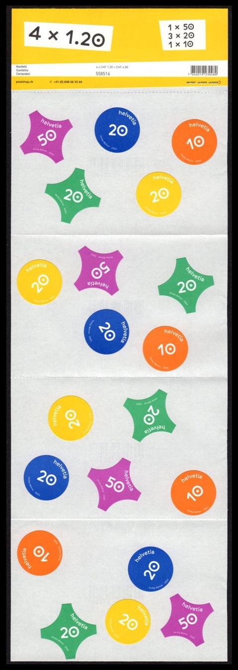 Alle Briefmarken: Spezialbogen Konfetti - 4 x 1.20** – Neu (gemäss Beschreibung) aus Dottikon von haeusibuh5