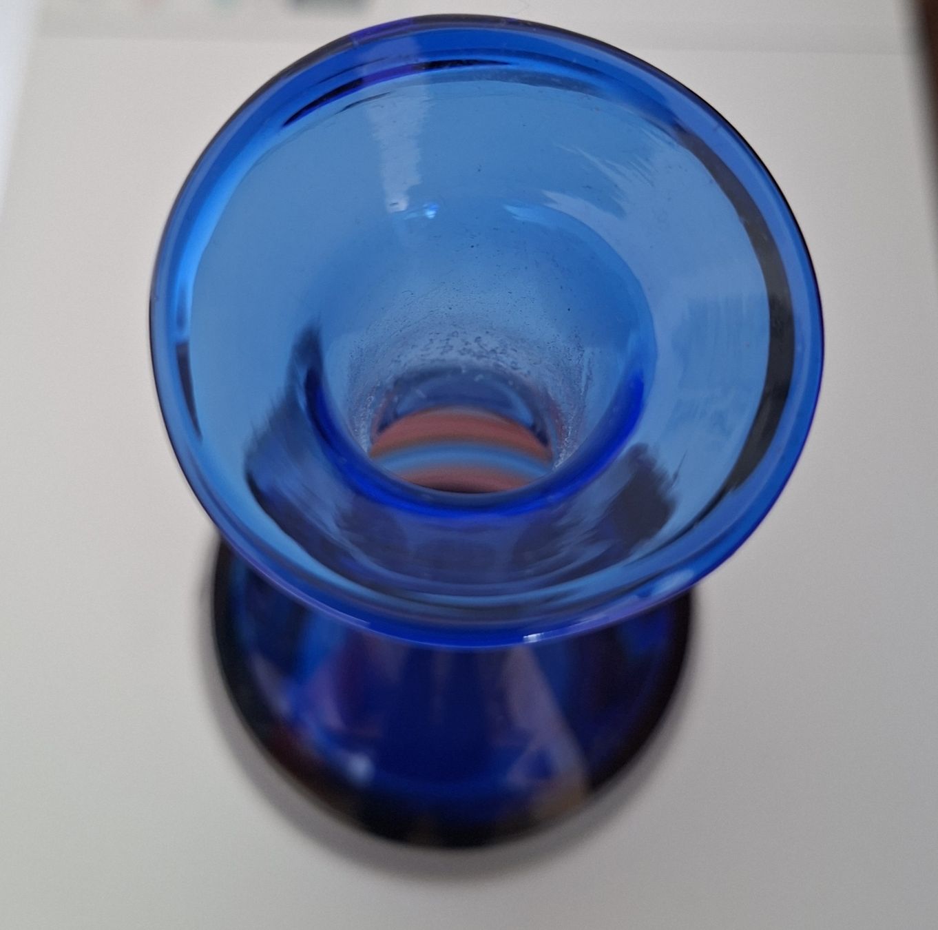 Vasi & Recipienti: Blaue Glasvase mit bunten Wirbeln – Usato da Luzern venduto da alpler1 3