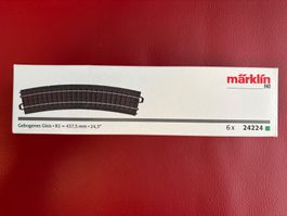 MÄRKLIN 24224 C Gleis gebogen R2 = 437,5 mm Set 6 Stück