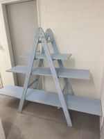 Leiterregal Holz hellblau 3 Ablagen guter Zustand