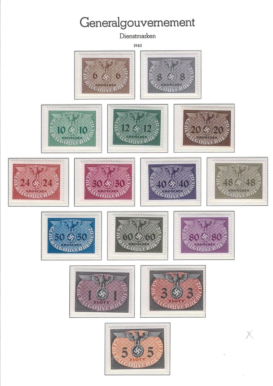 Alle Briefmarken: Sammlung  Generalgouvernement 1940 - 1945 – Neu (gemäss Beschreibung) aus Gümligen von Geniusbuy 6