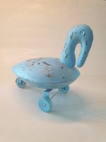 ANTIKE BLECH ENTE AUF REDER, GARTEN DECO FRANKREICH