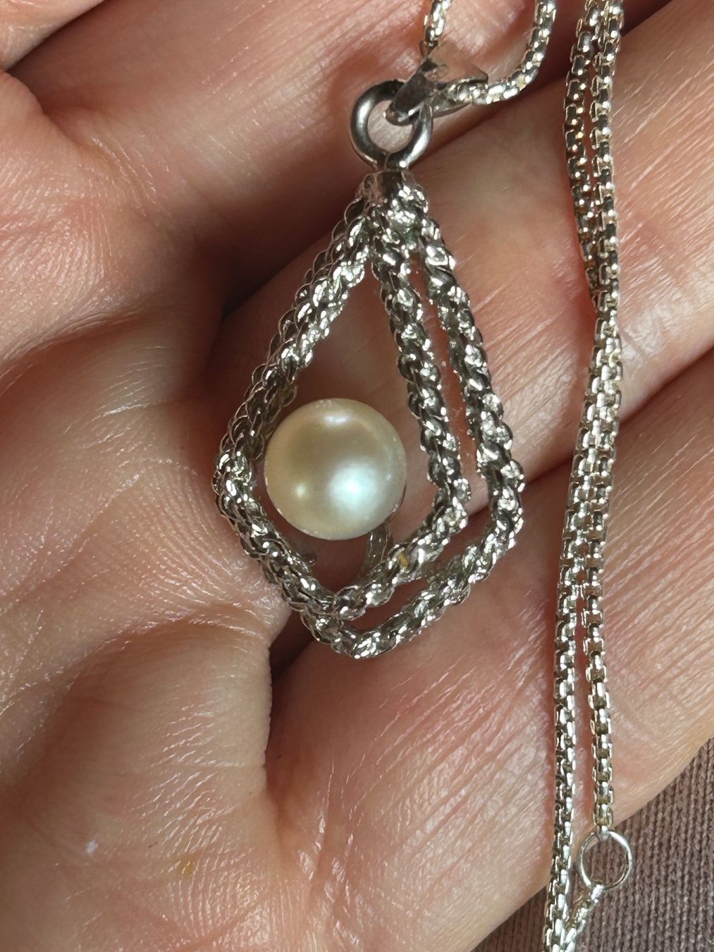 Catenine: Silberkette mit Perle, Vintage 925 – Usato da Basel venduto da bellespirit 4