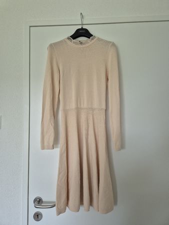 Feinstrickkleid mit Spitzenkragen