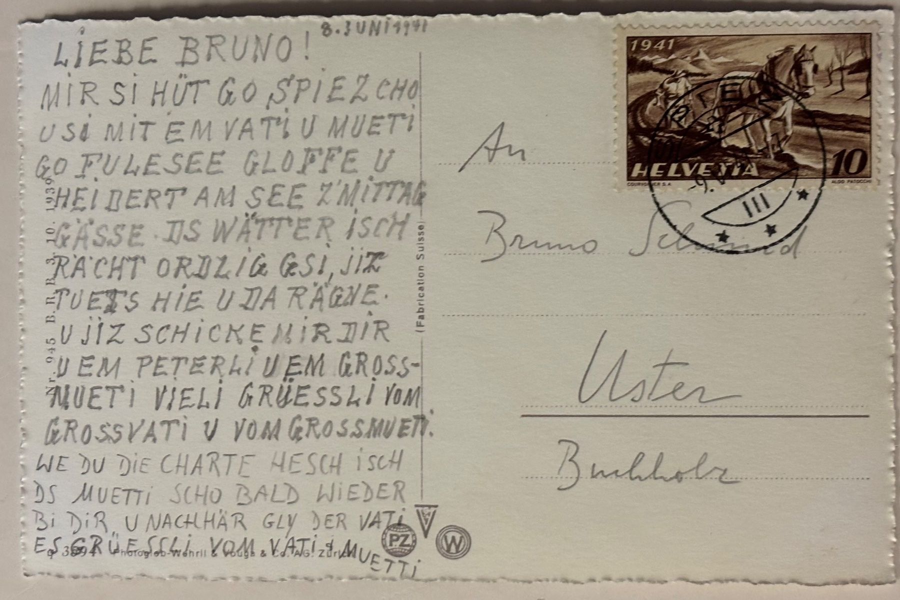 Cartoline postali: Spiez, 1948 – Usato da Frauenfeld venduto da Merk52 1