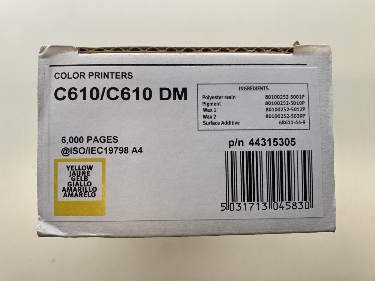 Oki Cartucce per stampanti & toner: Toner OKI jaune pour C610 44315305 – Nuovo e nell'imballaggio originale da Nyon venduto da nycomnyon