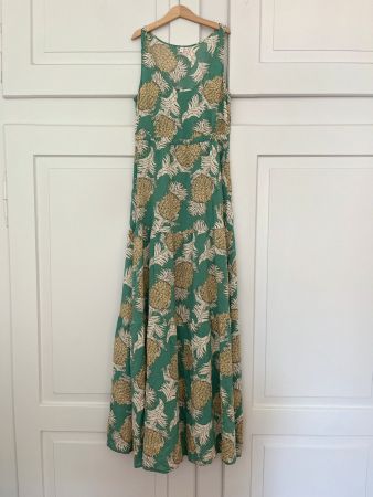 BLUTSGESCHWISTER Maxi-Kleid S - Ananas Viskose Sommer Robe