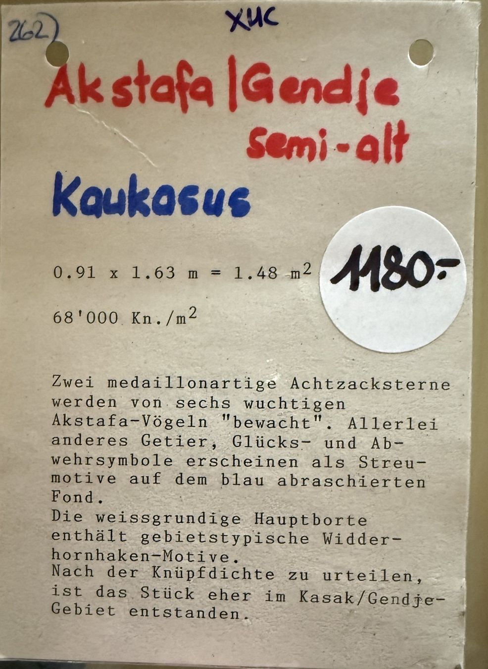 Tappeti: Akstafa / Gendje Orientteppich semi-alt – Usato da Wildegg venduto da CasaWild 1