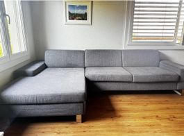 Sofa grau mit Bettfunktion