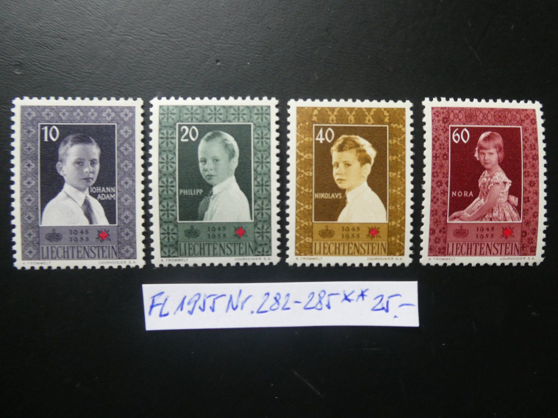 Tutti i francobolli: FL 1955 Nr. 282-285 postfrisch ** – Usato da Lausen venduto da Herbamare01