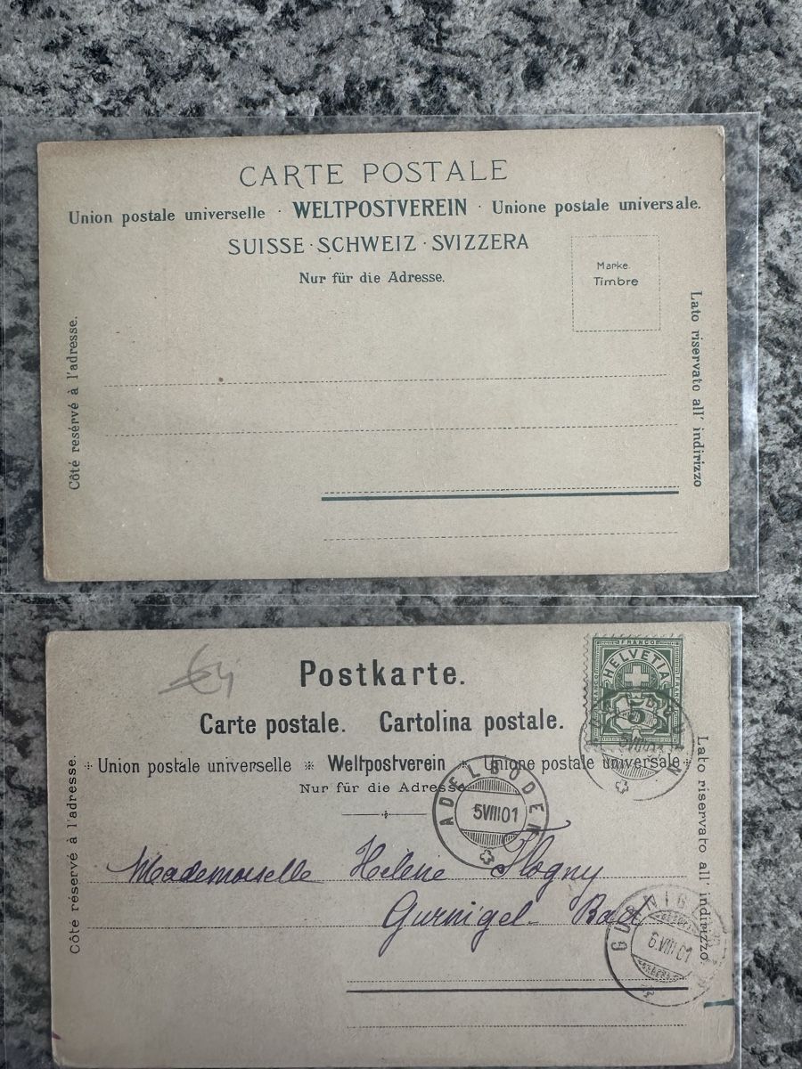 Cartoline postali: 2 Litos Thun – Usato da Wettingen venduto da Phibras 1