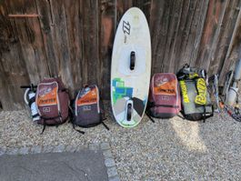 Kitesurf Set - 4 Schirme (Cabrinha) inkl. Board & Bars