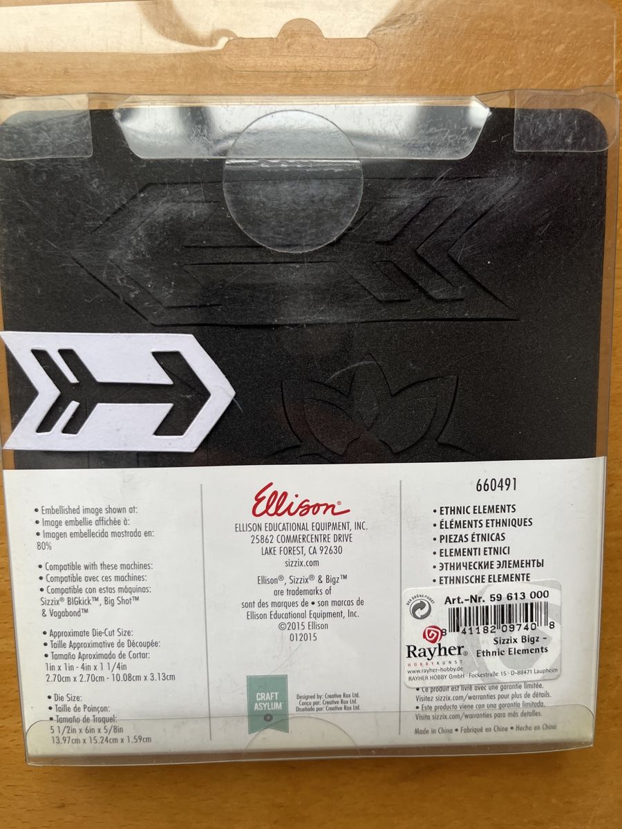 Sizzix Kit bricolage: Sizzix Bigz Stanzform Ethnic Elements Neu Basteln Deko! – Nuovo e nell'imballaggio originale da walenstadt venduto da Blumenzeit 1