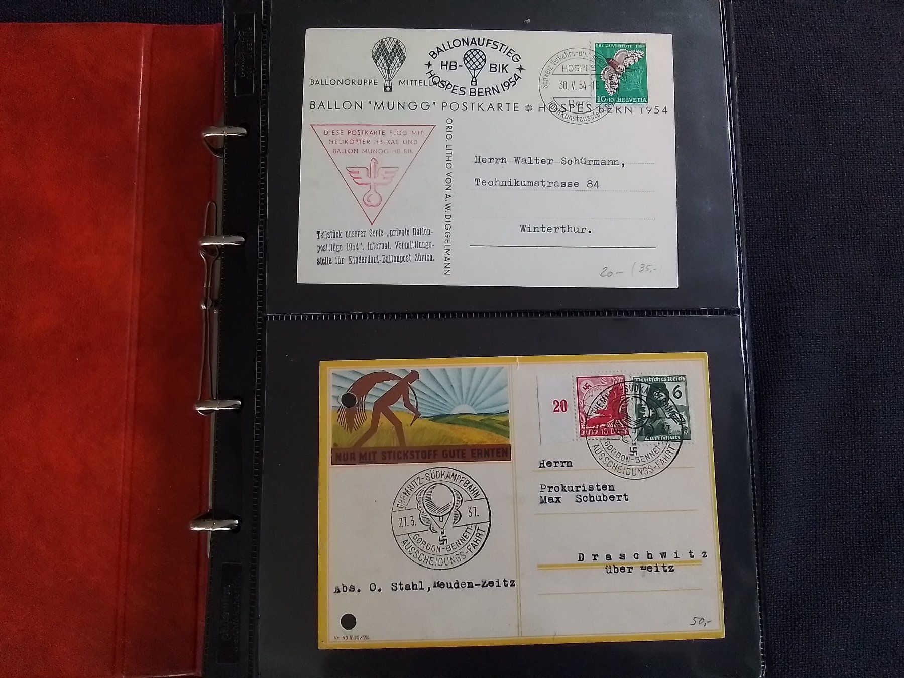 Alle Briefmarken: Ballonpost 123 Belege hoher Kat-Wert – Gebraucht aus Reichenburg von Pipo-67 1