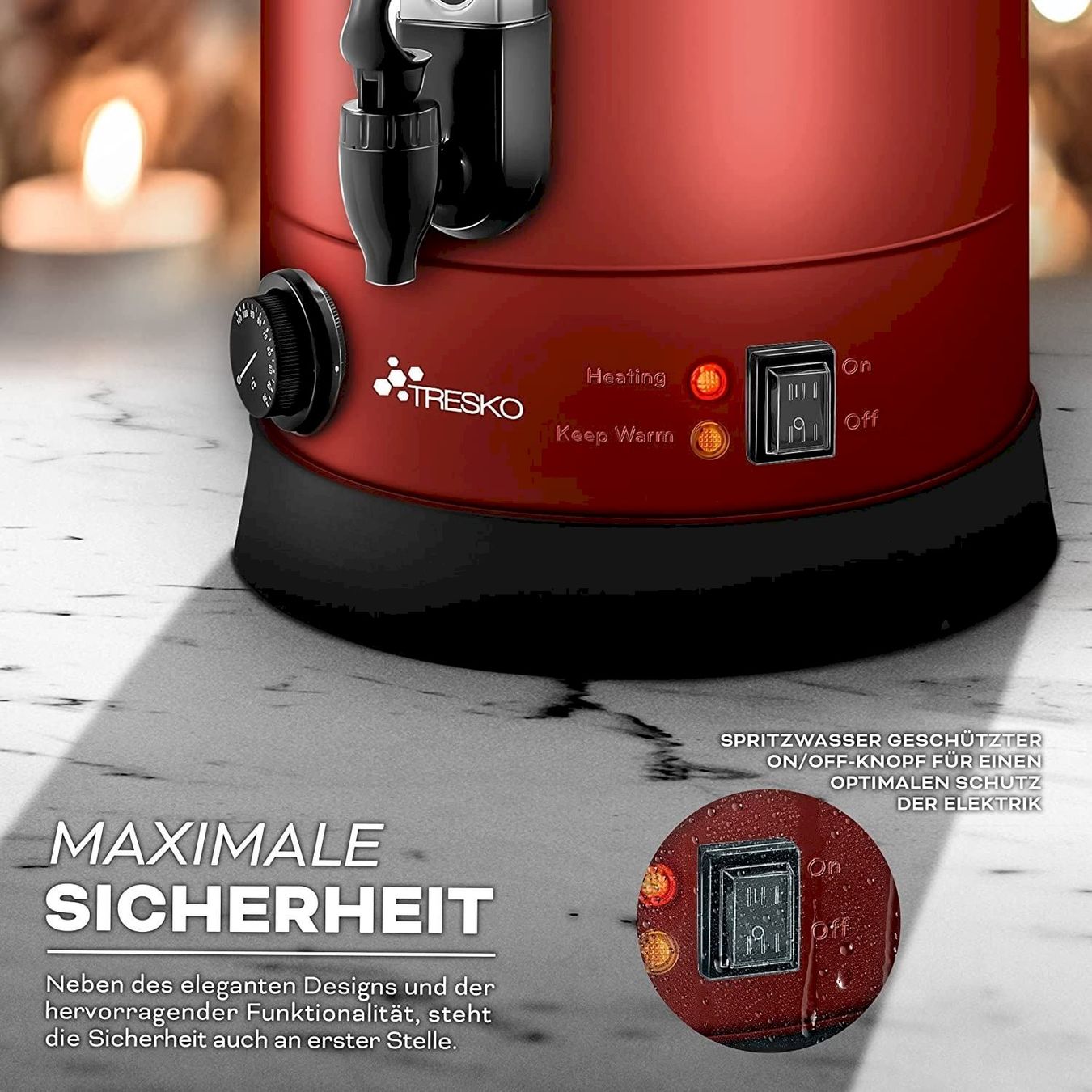 Bouilloires électriques: TRESKO Glühweinkocher Rot 20L – Neuf avec emballage d'origine à Bottighofen par zaap 2