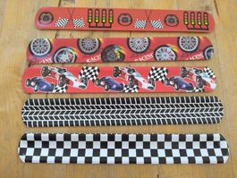5 Slap armband Rennwagen Pneu Neu