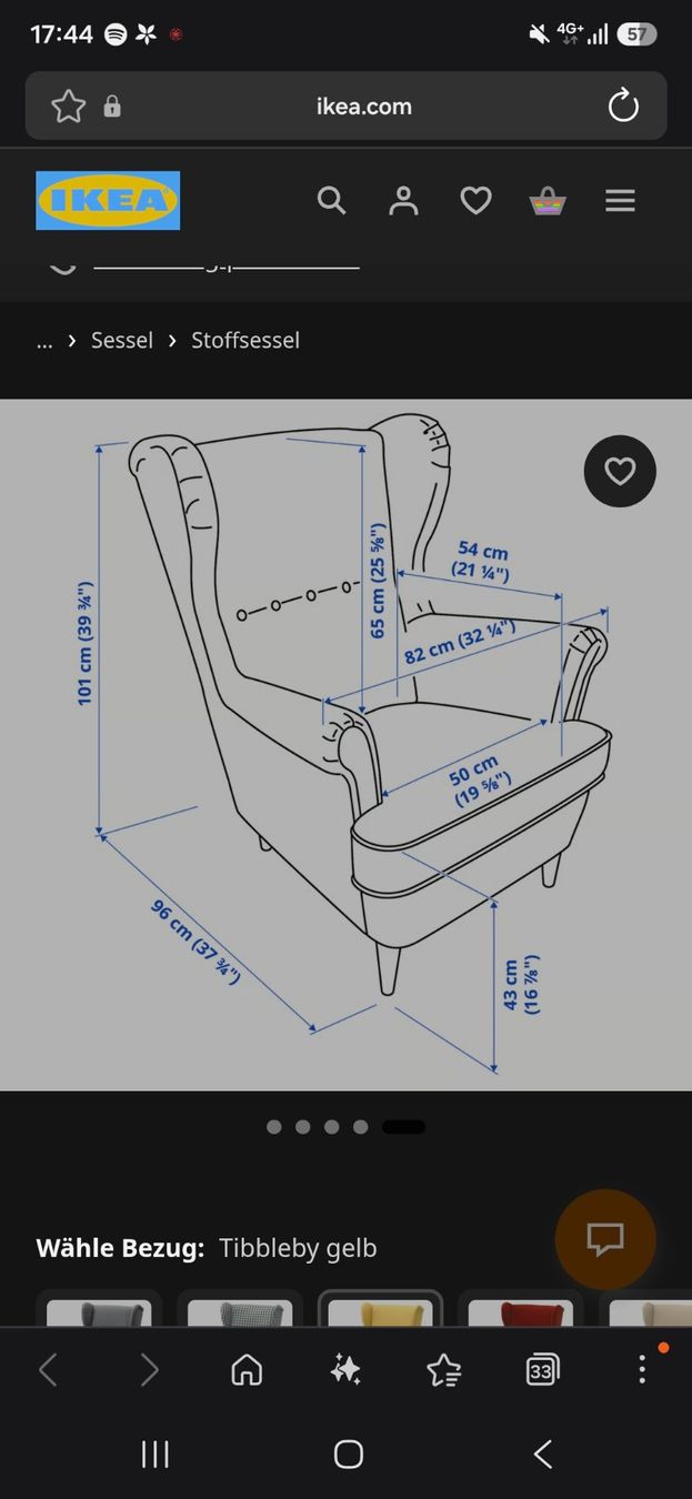 Ikea Fauteuils: Gelber Sessel mit Hocker – D'occasion à Braunau par rosp 2
