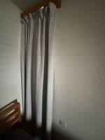 Vorhang hellgrau für schmales Fenster blickdicht 200 x 120