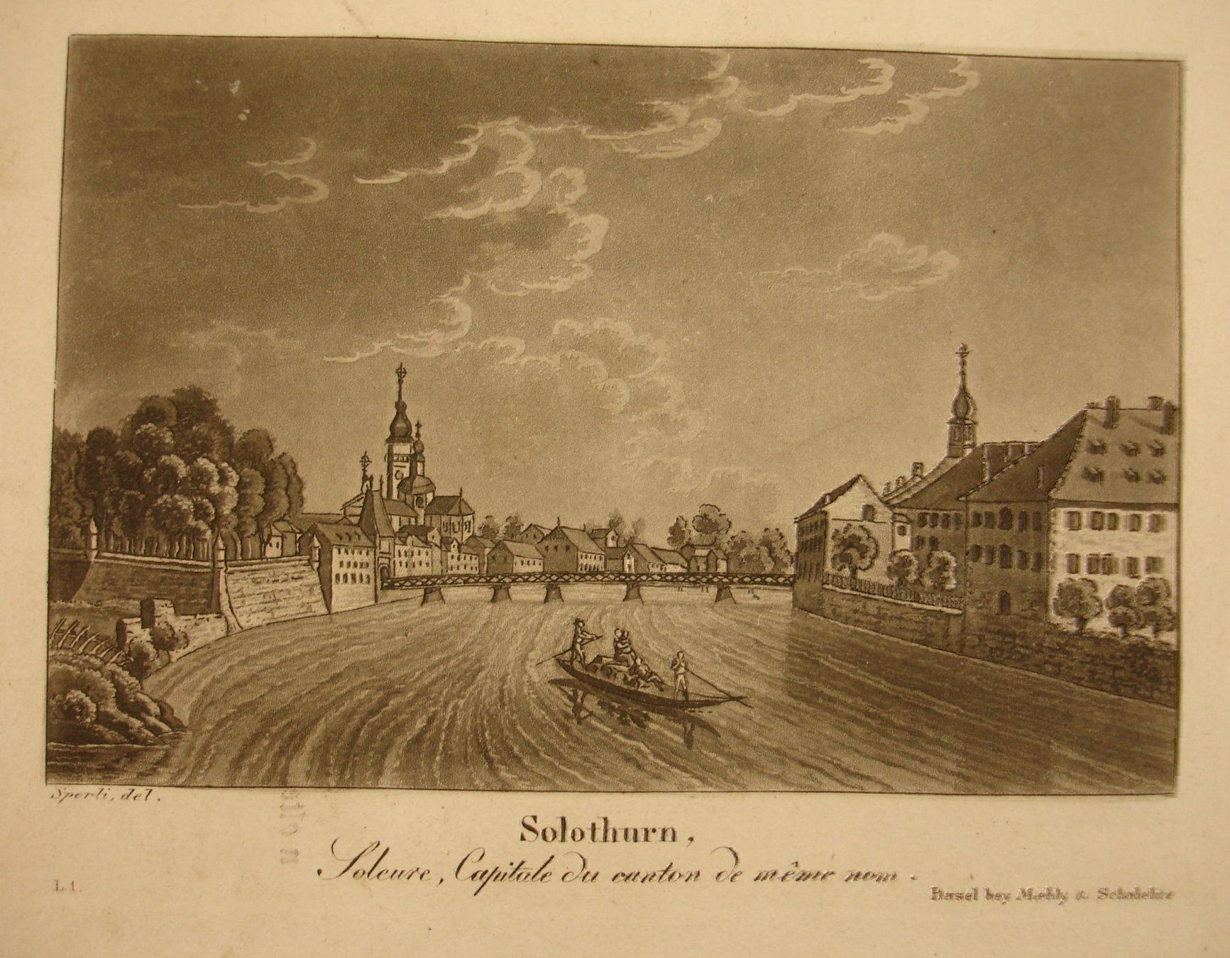 Gravures: SOLOTHURN, AQUATINTA 1836 – D'occasion à Grüningen par Kartensammler