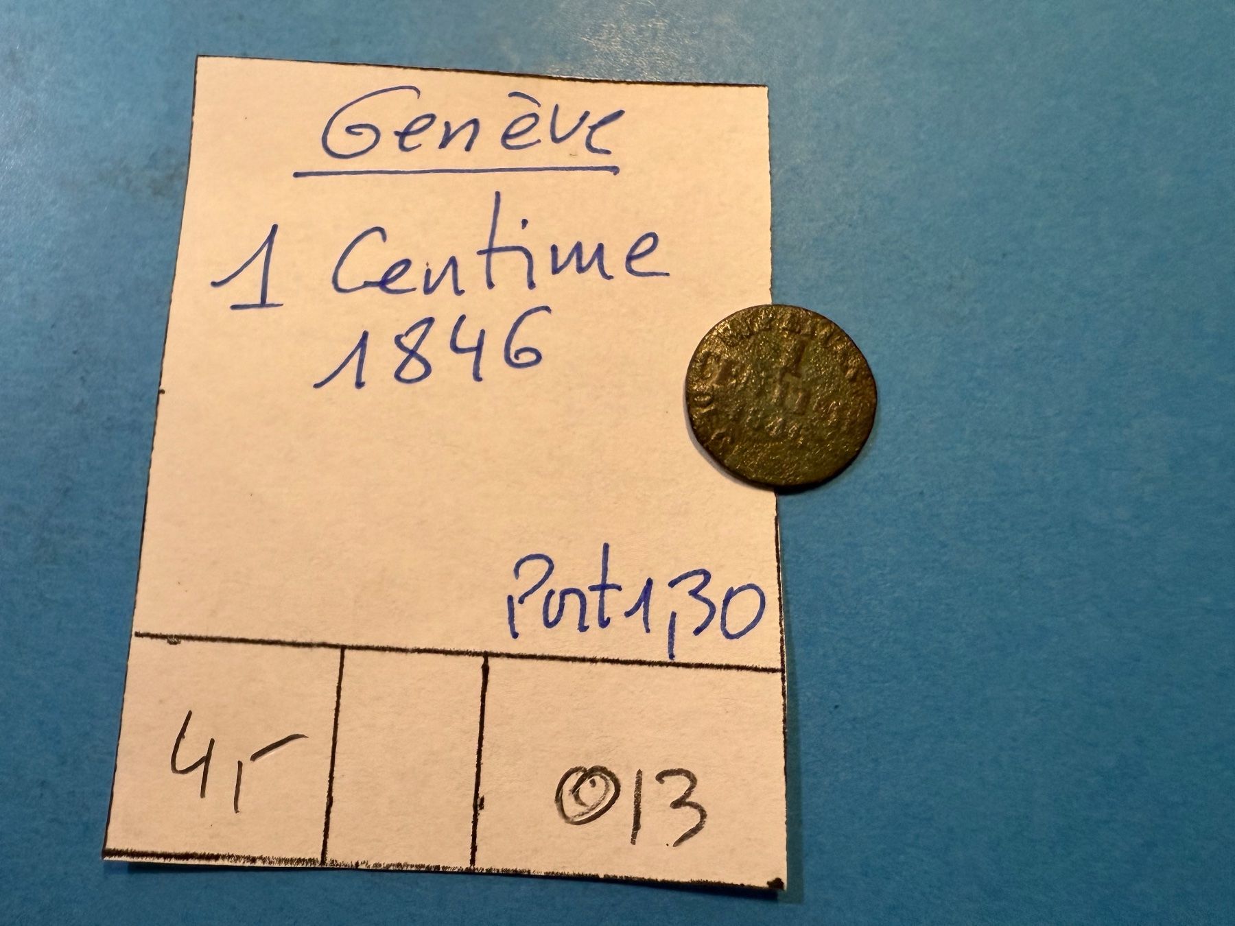 Tutti le monete: GENEVE : 1 CENTIME 1846 – Usato da genève venduto da GEnumist